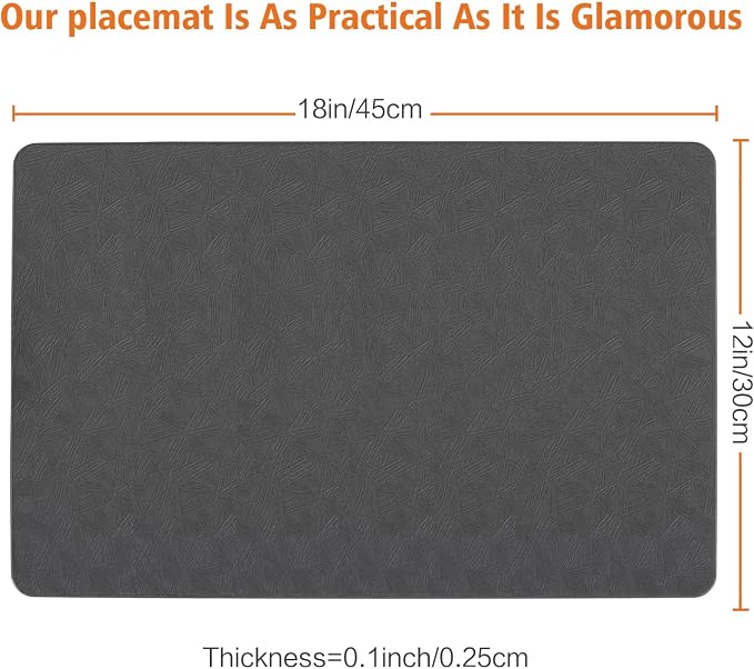 Vinyl Placemats Set of 8 Heat Resistant Easy Clean Non-Slip Place Mats - Image 3