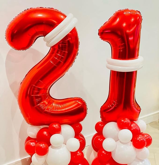 40 Inch Red 45 Balloons Giant Number 45 Balloons Red 45 Birthday Balloons 45th - Image 5