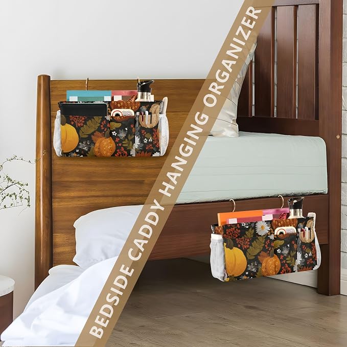 Bedside Caddy Metal Frame Hanging Organizer Bunk Bed Dorm Accessories Hook And - Image 7