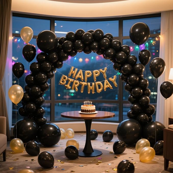 Black Balloons Party Decorations 160 Pack 5 inch Round Halloween Latex Balloons - Image 3