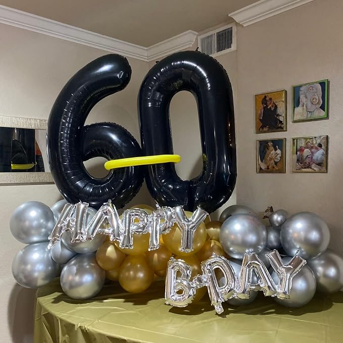 40 Inch Black Foil Balloon Number 1, Giant Self Inflating Number Balloons 0-9 - Image 6