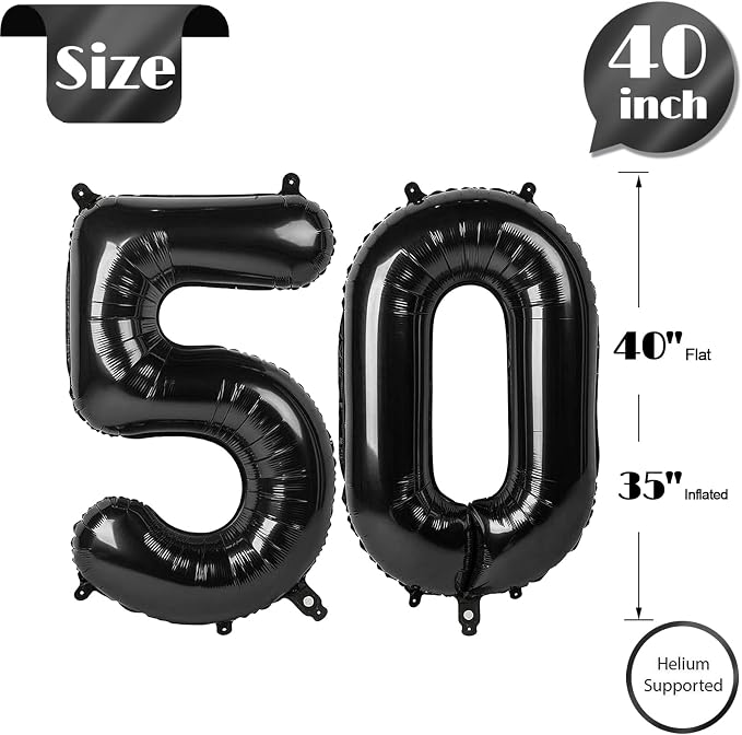 Black 50 Balloon - Image 6