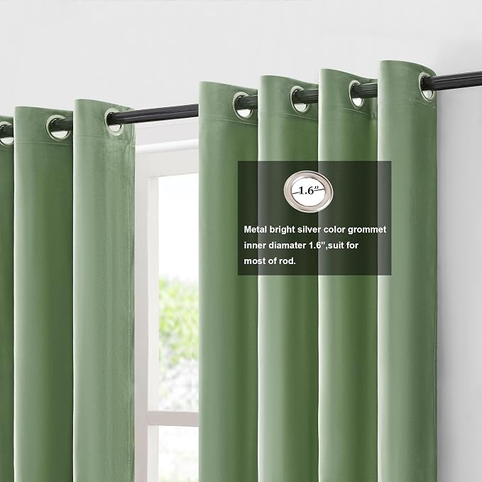 BULBUL Luxury Color Block Velvet Curtains 63 inch - Image 2