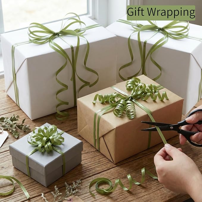 woric 600 Yards Sage Green Curling Ribbon 1/5 Inch Balloon String Ribbon | - Image 4