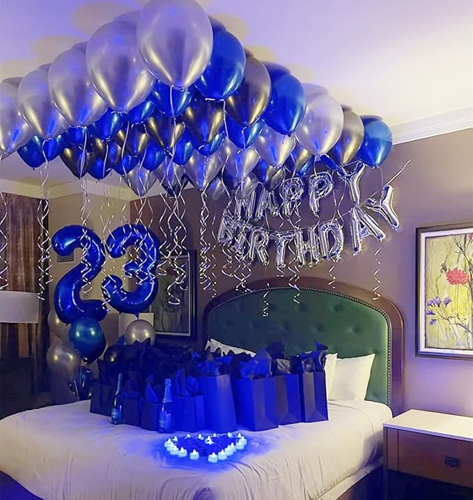13 Balloon Numbers Foil 40Inch for 13 31 Birthday Decorations, Dark Blue | 40In - Image 3