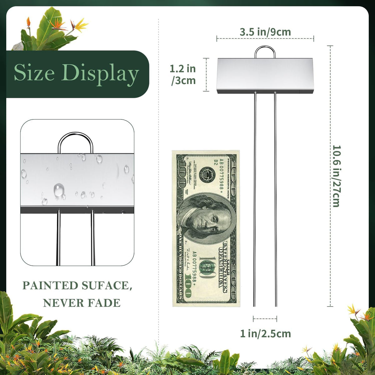 50 Pack Metal Plant Labels for Outdoor Garden Waterproof Plant Markers, Labels Garden Markers for Seedlings Herbs Vegetable Greenhouse Gifts, with Pen