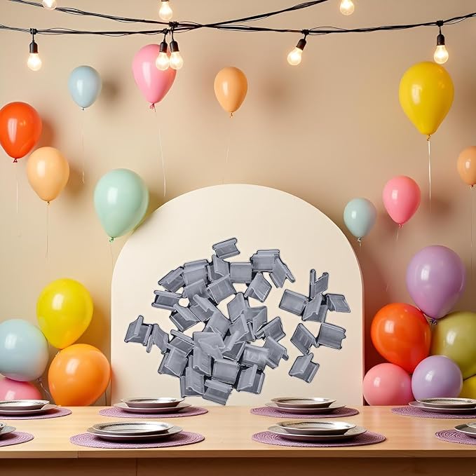 100 Pcs Transparent Balloon V-Shaped Clip Plastic V-Shaped Balloon Clip Wedding - Image 8