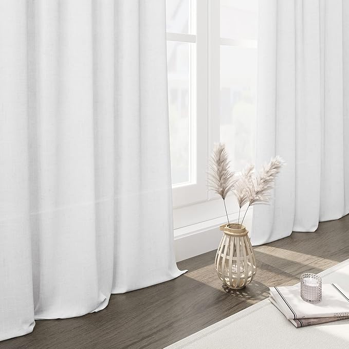White Linen Curtains 84 inches Long - Image 2