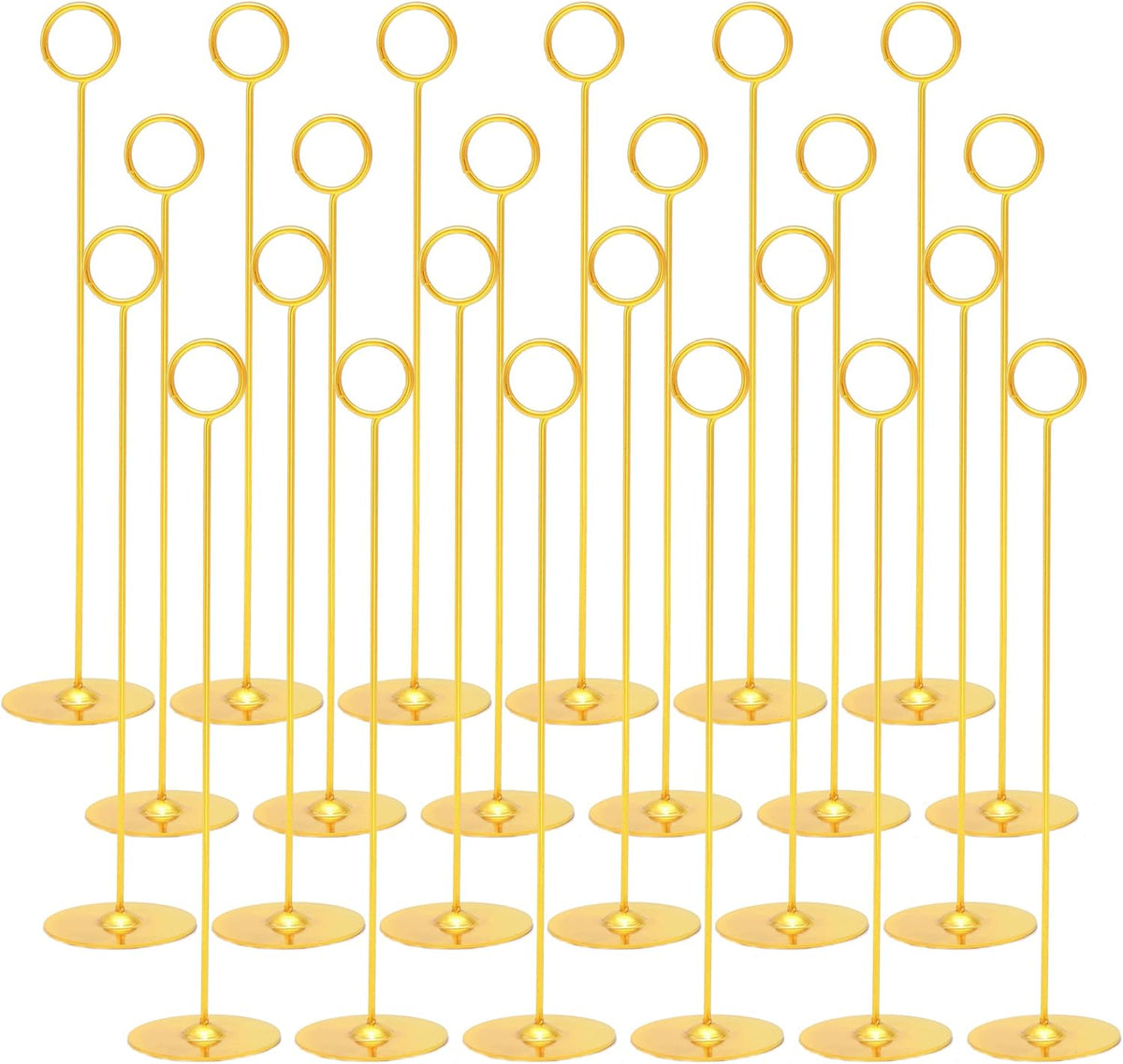 Urban Deco 24PK Table Number Holders Place Card Holders 12 Inch Table Card Holders Steel Card Holders for Photos, Food Signs, Memo Notes, Weddings, Restaurants, Birthdays (Gold 24PK)