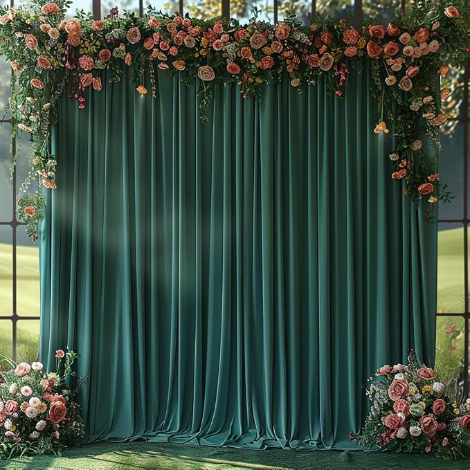 20x10ft Wrinkle Free Hunter Green Backdrop Curtain - Image 8