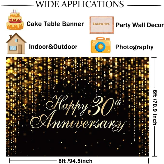 Happy 30th Anniversary Backdrop - Image 5