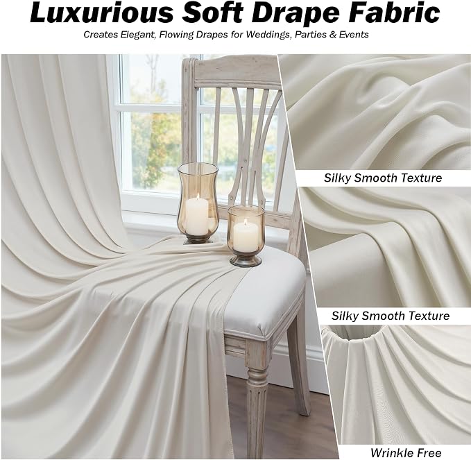 50ft×12ft Beige Backdrop Curtain - Image 3