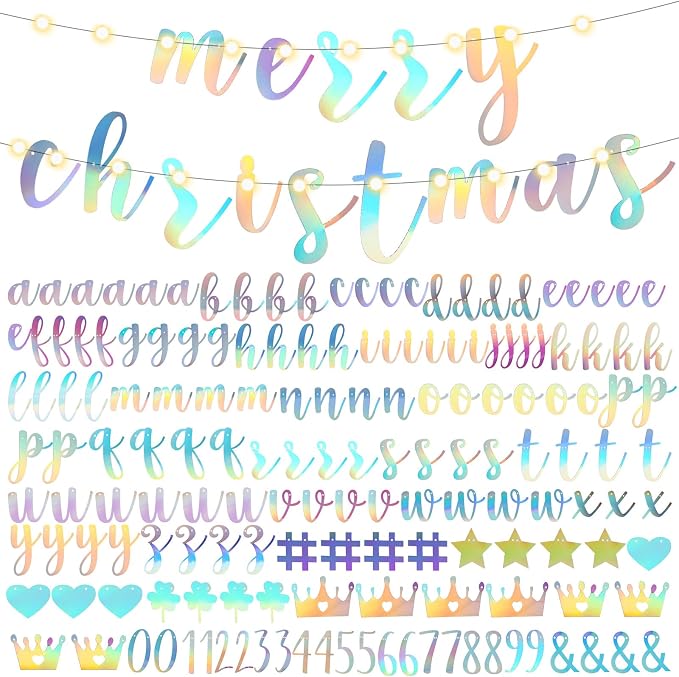 TaoBary 167 Pcs DIY Banner Kit Happy Birthday Glitter Banner Customizable - Image 7