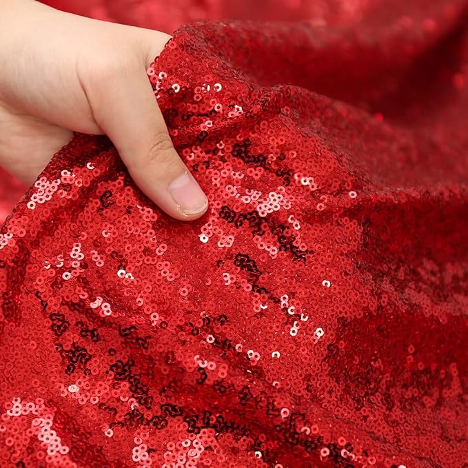 Poise3EHome 6FT x 8FT Red Sequin Photography Backdrop Curtain - Image 6