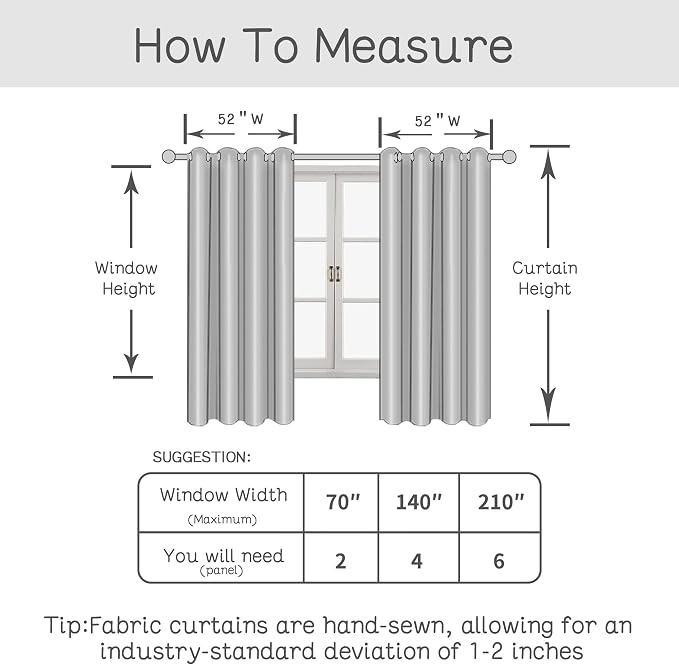 Linen Curtains 80 inch Length for Living Room, Linen Printed Curtains Grommet - Image 6