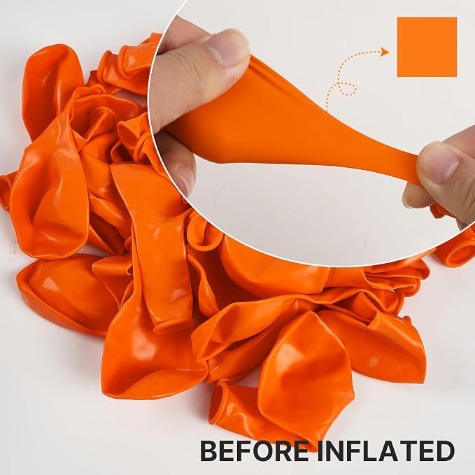 PartyWoo Orange Balloons 100pcs Fall Latex Helium Balloons 12 Inch | Birthday - Image 2
