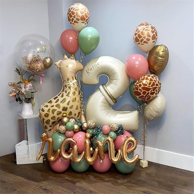 40 Inch Apricot Foil Balloon Number 7, Giant Self Inflating Nude Number - Image 4