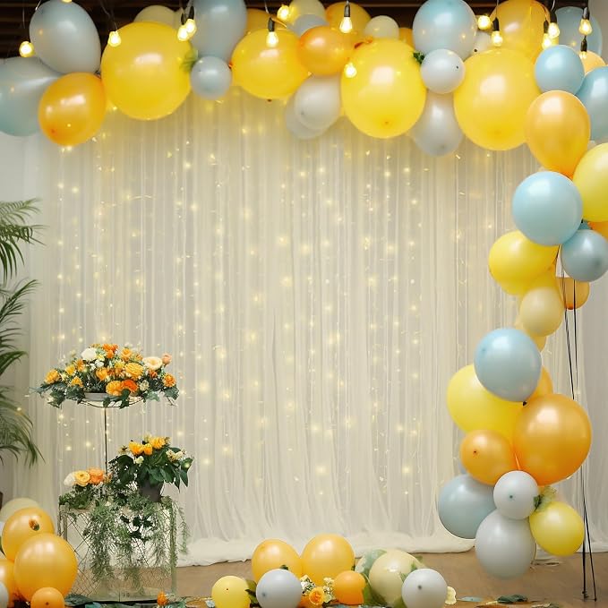 10x10ft Ivory Tulle Backdrop Curtain - Image 7