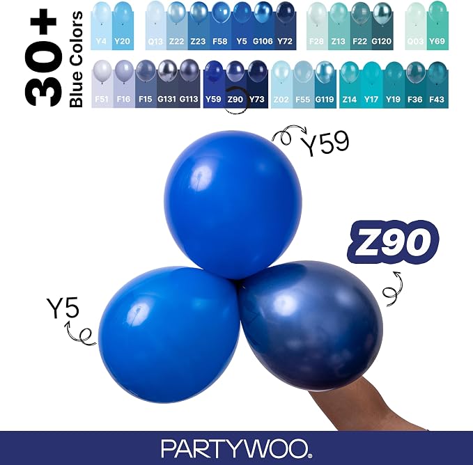 PartyWoo Navy Blue Balloons 140pcs Dark Blue Color 18 12 10 5 Inch | 18 12 10 5 - Image 4