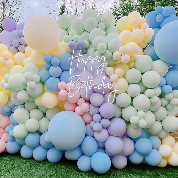 PartyWoo Pastel Rainbow Balloons 50pcs Latex Helium Balloons 12 Inch | Baby - Image 3