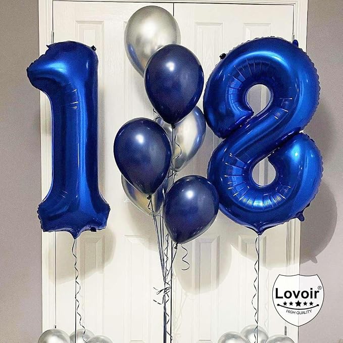 Navy Blue 16 Number Balloons, 40 Inch Giant Number 16 Balloons Foil Mylar - Image 5