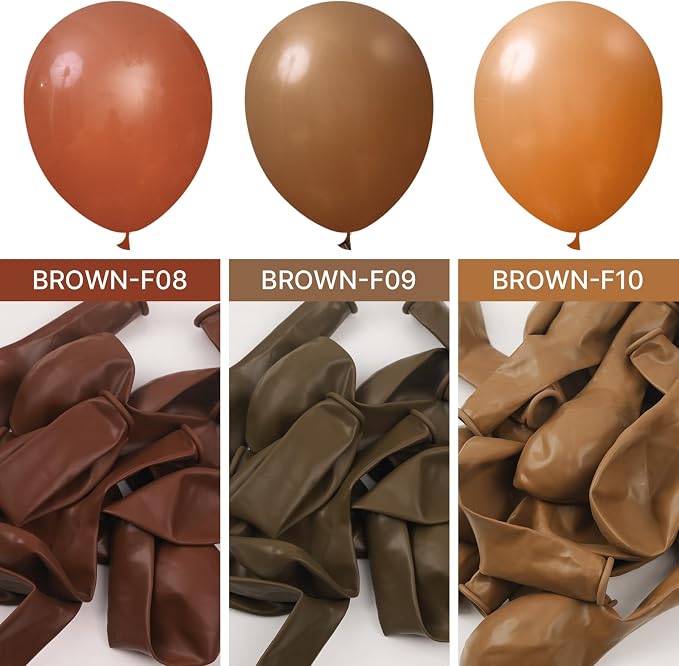 PartyWoo Dark Brown Balloons 140pcs Boho Neutral Coffee Tan Color | 18 12 10 5 - Image 5