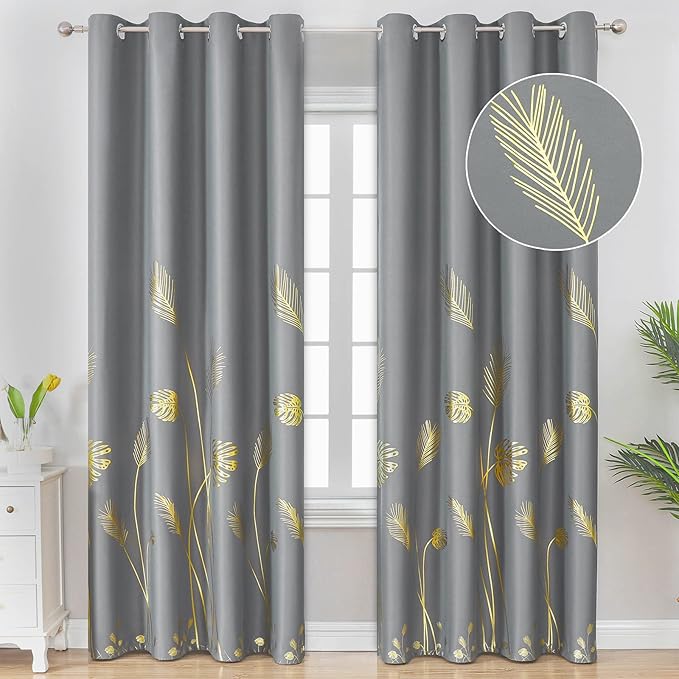 Room Darkening Grey Blackout Curtains by ESTELARTEXTILER