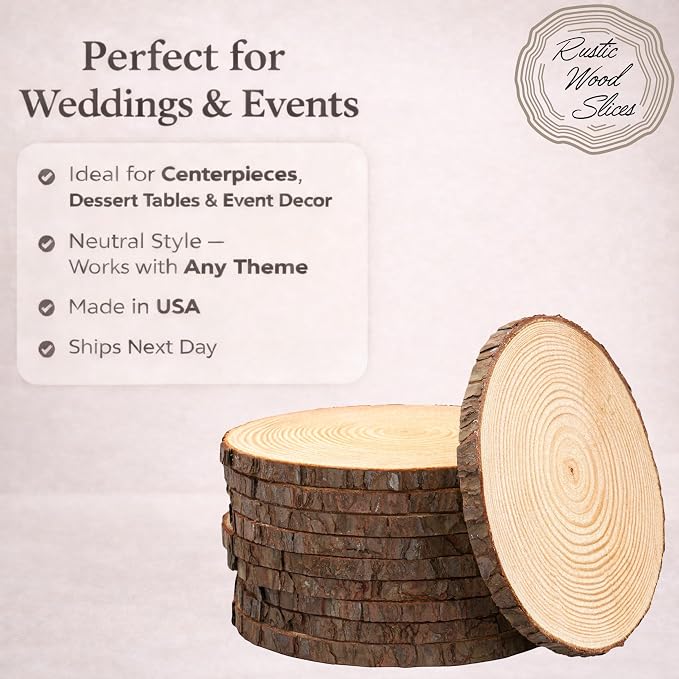 Set of 11-13 inch Large Wood Slices - Image 2
