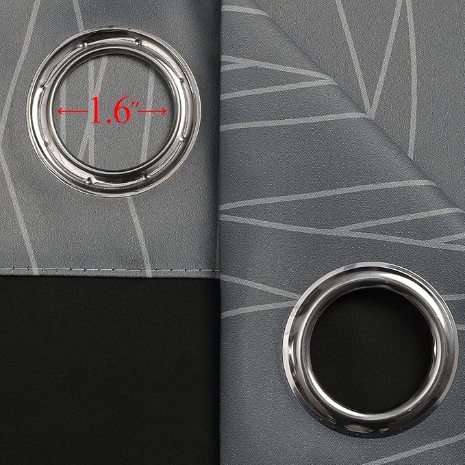 Grey and Greyish White Ombre Short Blackout Curtains 36 Inch Long, Thermal - Image 7