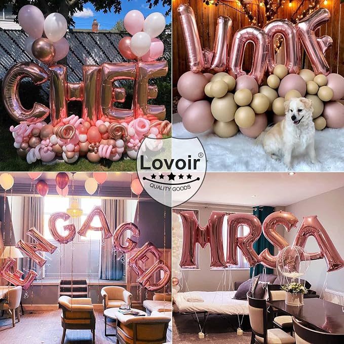 Lovoir 40 Inch Large Rose Gold Letter W Balloons Big Size Jumbo Mylar Foil - Image 6