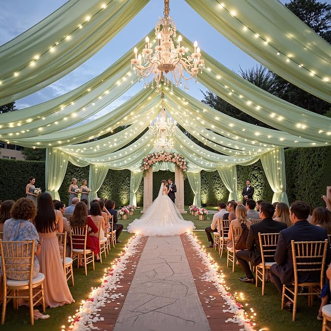 6 Panels Green Ceiling Curtains - Image 5