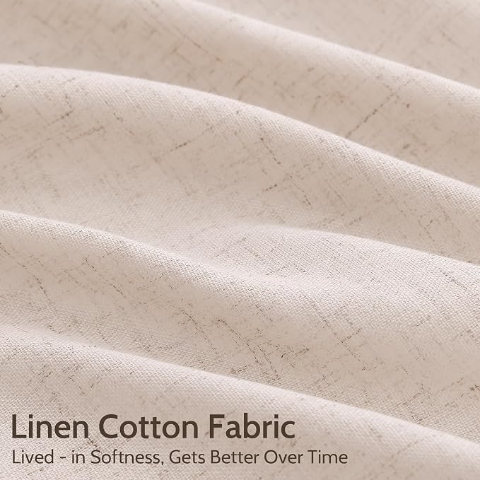 Natural White Linen Curtains 96 Inches Long - Image 4