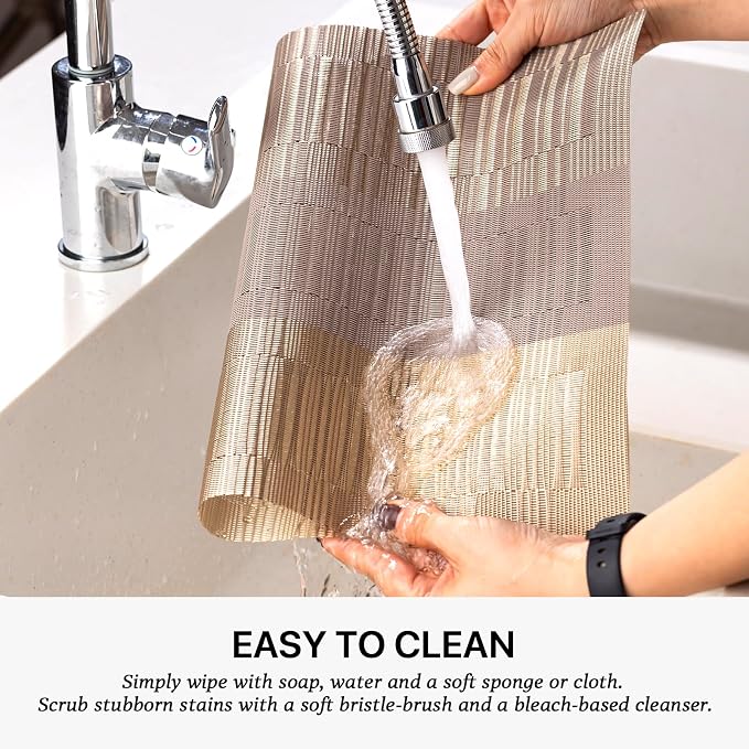 LEXMORE Placemats Set of 6 Vinyl/Plastic Woven Place Mats - Image 4