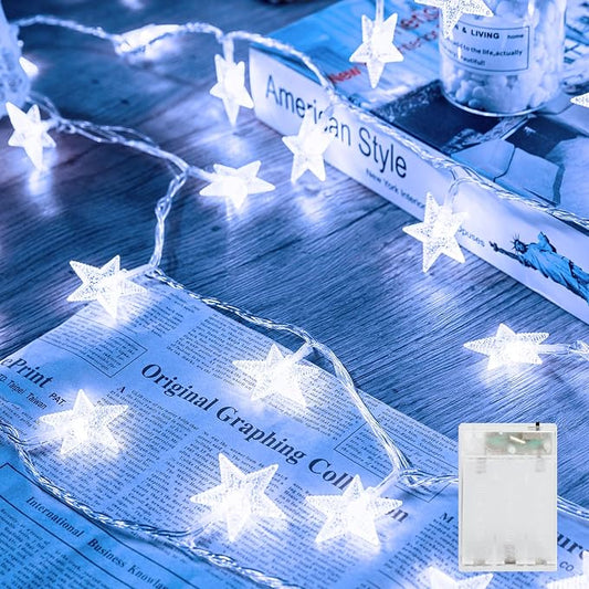 Minetom Star String Lights Battery Operated - 17 ft 50 LED Star Fairy String by Minetom