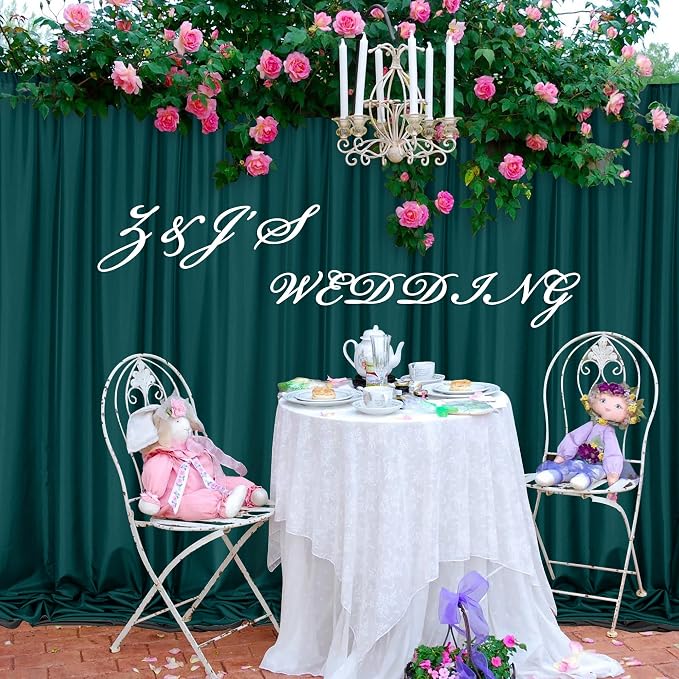 10ft x 10ft Hunter Green Backdrop Curtains - Image 4