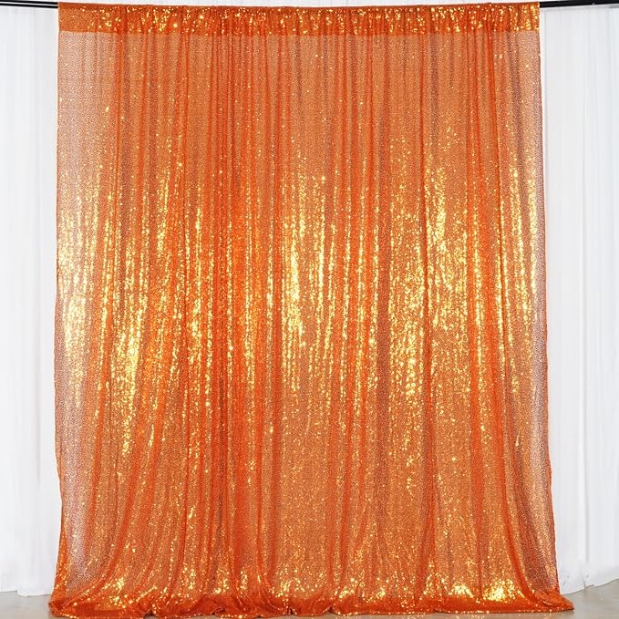 Poise3EHome Orange Sequin Backdrop, 10Ft x 10Ft Glitter Photography Background - Image 7