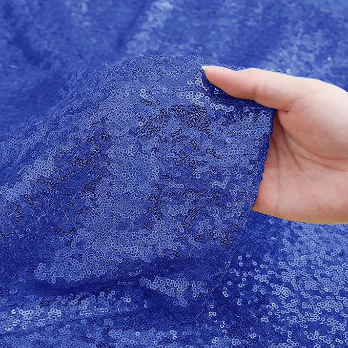 Sugargirl Royal Blue Sequin Backdrop Curtain 8FTx8FT Glitter Royal Blue - Image 9