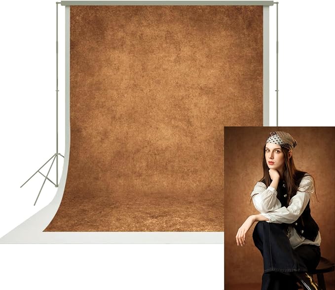 UrcTepics 8×16 ft Brown Fabric Photo Backdrops, Classic Abstract Texture by UrcTepics