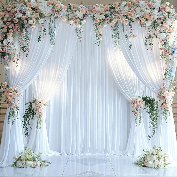 4 Panels White Backdrop Curtains - Image 4