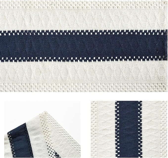 Artoid Mode Dark Blue Farmhouse Rustic Table Runner 12x108 Inch | Seasonal - Image 6