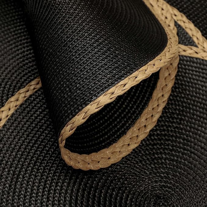 Round Placemats Set of 8, Woven Table Mats, Thin Edge, 15 Inch Diameter - Image 3