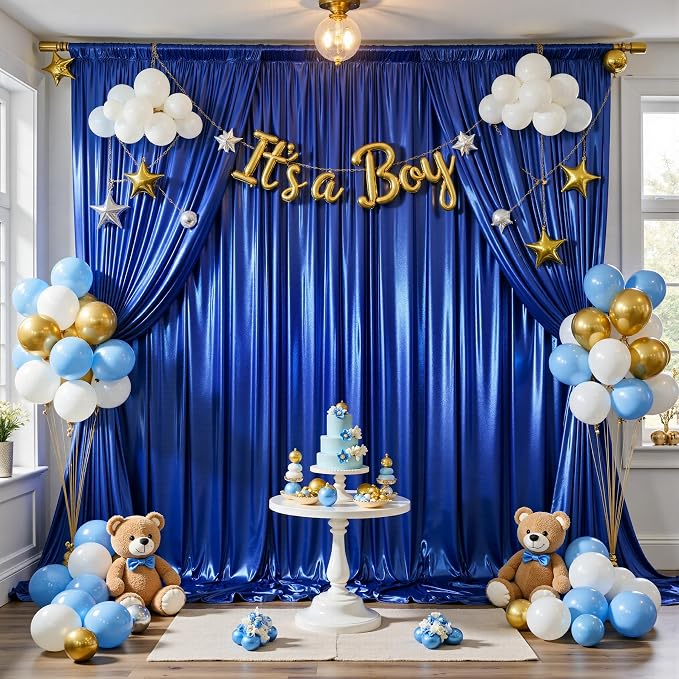 20x10FT Royal Blue Sequin Backdrop Curtain - Image 4