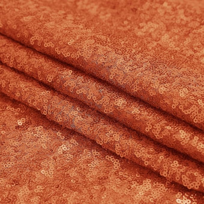 Sugargirl Orange Sequin Backdrop Curtain 4FTx8FT Glitter Orange Background - Image 8