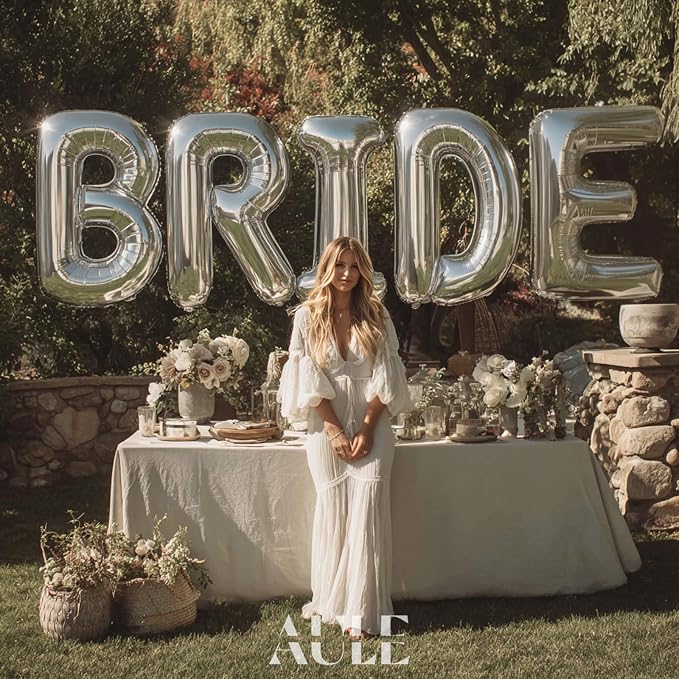 AULE 40 Inch Silver V Balloon Letter Foil A-Z Birthday Big Alphabet | Birthday - Image 5