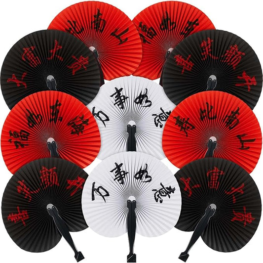 Jetec 40 Pcs Chinese Folding Hand Fans, Oriental Japanese Paper Handheld Fans by Jetec