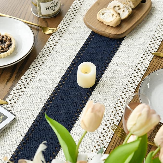 Artoid Mode Dark Blue Farmhouse Rustic Table Runner 12x36 Inch | Seasonal - Image 4