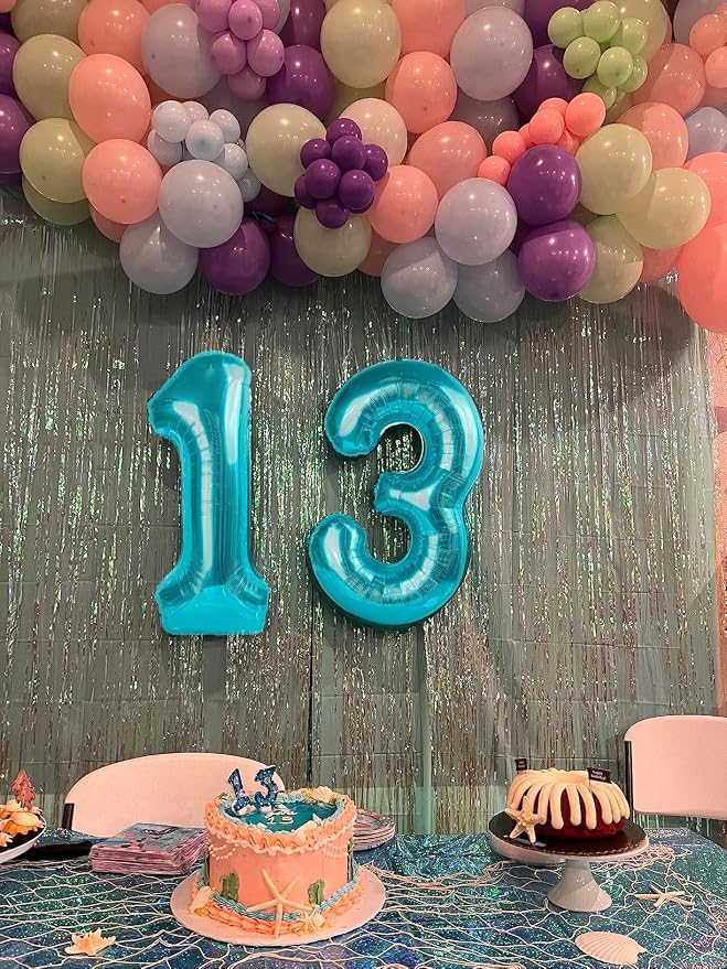 Number 4 Balloons 40 Inch for 4 14 Birthday Party Decorations, Light Blue | - Image 5