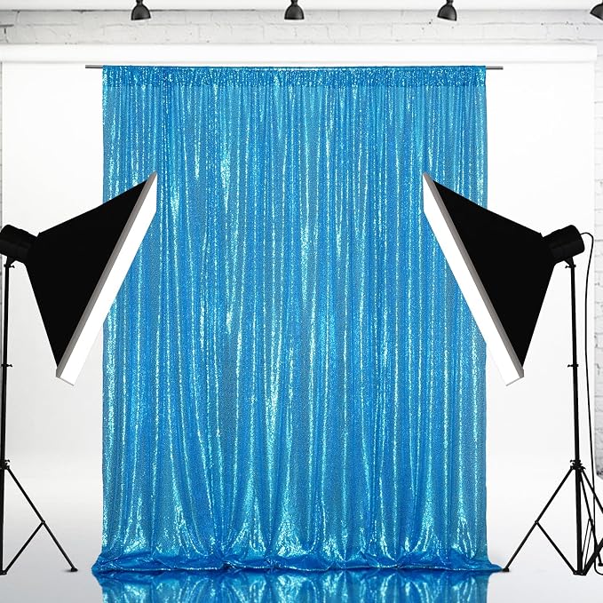 Eternal Beauty Turquoise 3mm Sequin Backdrop 10x10 Ft - Image 2