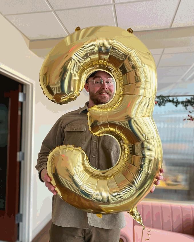 25 Balloon - Champagne Gold Birthday Number Balloons, 40 Inch Decorations | - Image 9
