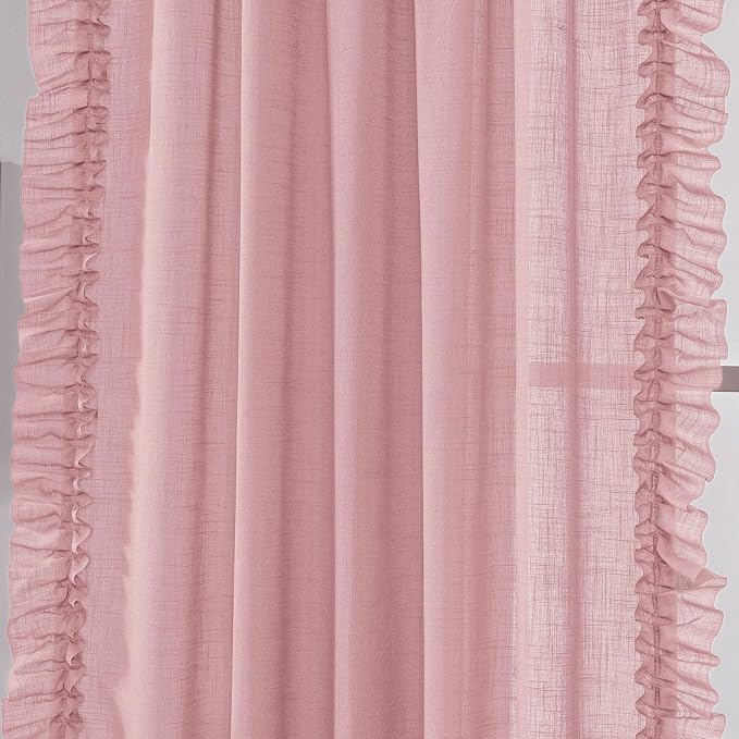 TERLYTEX Blush Pink Linen Curtains - Image 3